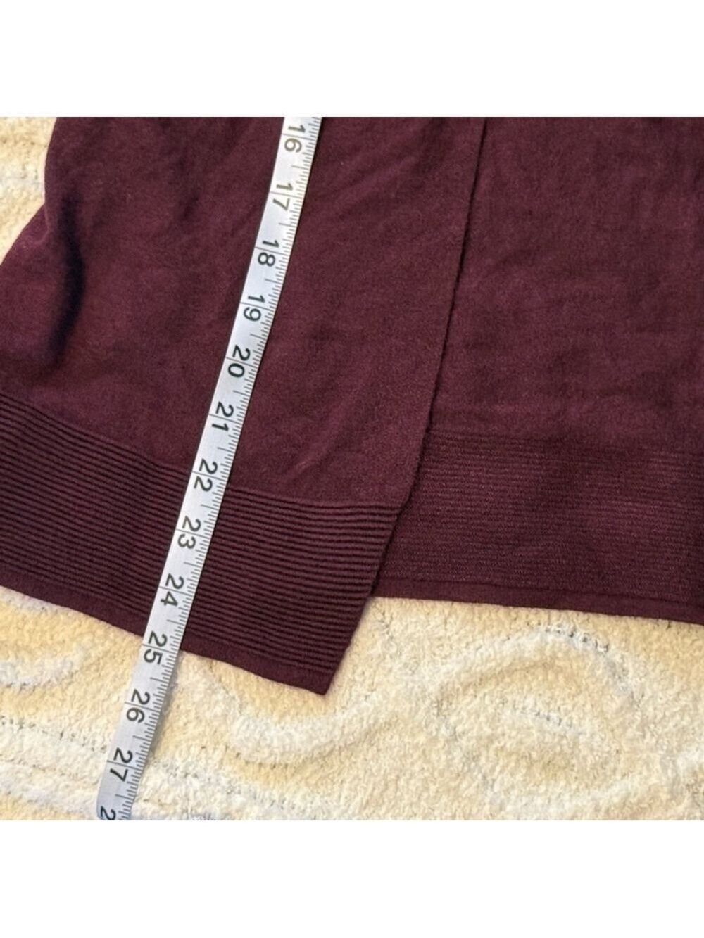 Evolution by Cyrus Ribbed Cardigan XS Red Burgundy Open Front Knit Lightweight - Picture 14 of 14